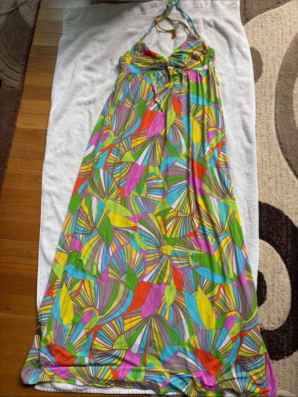 Trina Turk Multicolor Halter Maxi Dress - Bright Floral Print